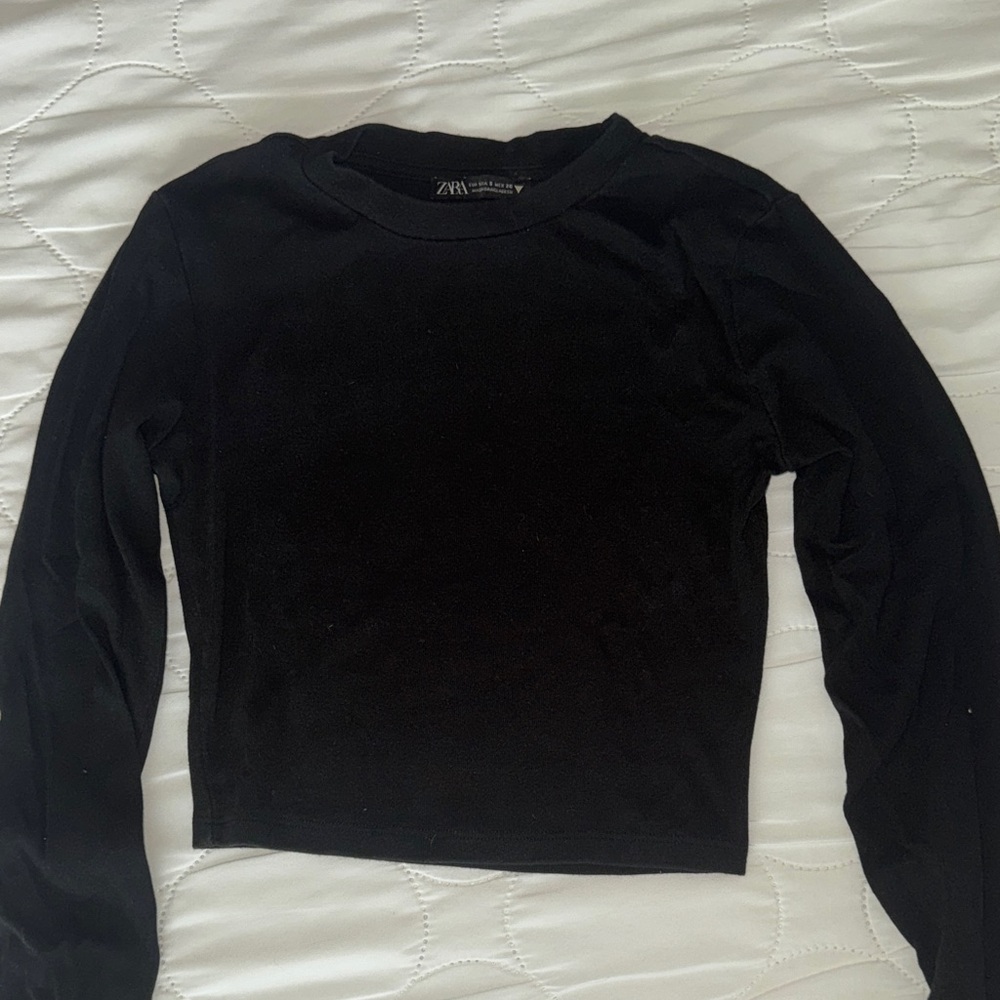ZARA cropped black top